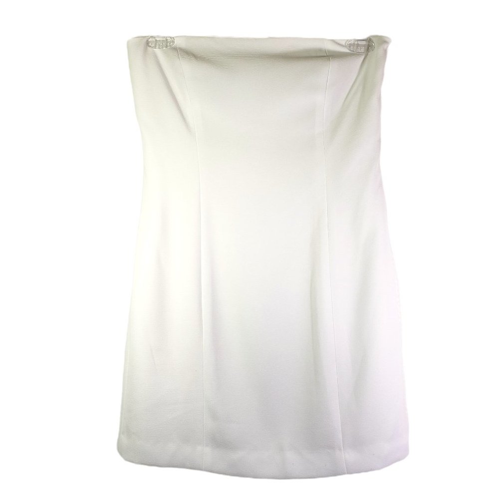 HUGO BUSCATI COLLECTION Size 10 White Bodycon Strapless Zip Back Dress